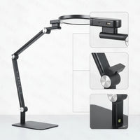 Rechargeable LED Desk Lamp with USB Ports Touch-Control Folding Desk Lamp with Night Light Adjustable Dimmable for Students, Professionals, Office, Workbench