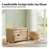 Pastoral design Woven Basket Drawer Cabinet Removable Baskets Woven Basket Drawer Stand Rustic Design Household Storage Multi-Purpose for Apartment Dwellers, Homeowners, Kids' Room, Bedroom, Entryway, Hallway