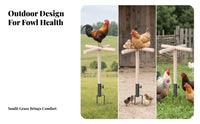 Black Metal Support Chicken Perch Stand Tightening Knob Ground Insert Perch Stand for Outdoor