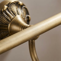 Double Towel Bar Antique Bronze Towel Rack with Decorative Base Strong for Washroom