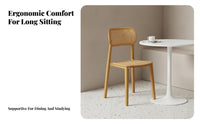 Stackable Cane-Back Side Chair Retro Design Indoor Seating Breathable Weave Easy to Clean for Restaurant Owners, Homeowners, Interior Designers, Dining Room, Lounge, Home Office, Bedroom