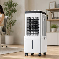 Mobile Evaporative Air Cooler with Water Tank Vertical Portable Air Cooler Indoor Fan Energy-Saving for Living Room, Bedroom, Office
