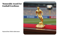 Electroplated Finish Soccer Player Award Fan Souvenir Football MVP Award Premium Design for Tournament Organizers, Clubhouse Display