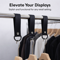 Clothing Store Display Hook with Metal S Adjustable Canvas Strap Hanging for Retail 10cm Folded Length