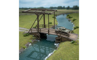 Handmade Gift WWII Display Scene Bridge Historical Reproduction 1:72 Scale Bridge Kit for Hobbyists, History Buffs, Desktop Display