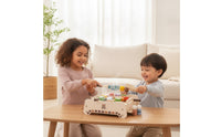 Wooden Barbecue Toy Grill Storage Friendly Play Barbecue Set with Skewers Compact Toy Grill for Playroom