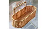 Wall-Mounted Woven Organizer Basket Rounded Edges Wall-Mounted Storage Rack Versatile for Home