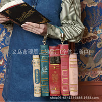 Vintage Stacked Book Novelty Handbag in Leather, Modern Minimalist Style
