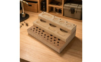 Fly Tying Tool Rack Slotted Fly Tying Organizer Wooden Wood Storage Rack