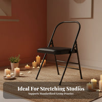 Foldable Design Iyengar Mind-Body Practice Chair Ergonomic Support Folding Mind-Body Practice Chair Stable and Long-Lasting Fitness Equipment Space-Saving for Beginners