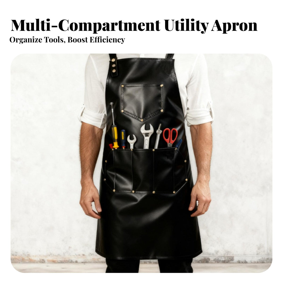 Oil-Proof Waterproof Bib Apron with Pockets Stain Resistant Waterproof Bib Apron Adjustable Straps for Baristas, Men, Cafe, Garden, Workshop