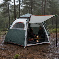 Automatic Pop-Up Camping Tent with Sunshade, 2-in-1 Outdoor Foldable Shelter for 3-4 People