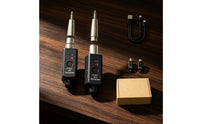 Compact Wireless Audio Transmitter and Receiver with 6.35 Mm Plug Rechargeable Wireless Guitar Transmitter Receiver 5.8GHz Anti-Interference for Musicians, Live Performance