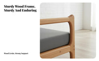 Nordic Design 2-Seater Wooden Frame Settee Japanese Aesthetic Loveseat Space-Saving Couch Minimalist aesthetic for Small Apartment Dwellers, Homeowners, Office Professionals, Living Room, Bedroom, Reception Area