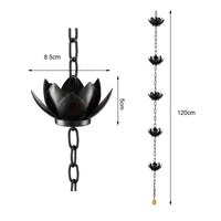 Floral Rain Chain Rust-Resistant Decorative Drainage Chain Elegant Design Garden Decor for Patio, Outdoor