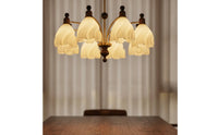 8-Head Chandelier Hardwired Petal Chandelier Pendant Light Multi-Arm Ceiling Fixture Layered for Living Room, Entryway