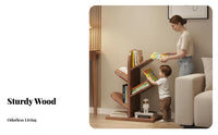 Accessible-Design Shelving Tree-Shaped Bookshelf Space-Saving Tree-Shaped Shelf Sturdy and Stable Bookcase Multifunctional for Children, Students, Book Lovers, Living Room, Bedroom, Small Areas