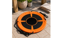 Padded Swing Orange Disc and Black Textile Swing Disc Bound Edge Play Equipment