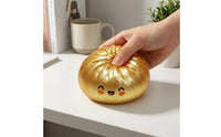 Glossy Transparent Squishy Ball Hand-Held Glitter Squishy Ball Soft-Looking Sensory Item Bun-Shaped