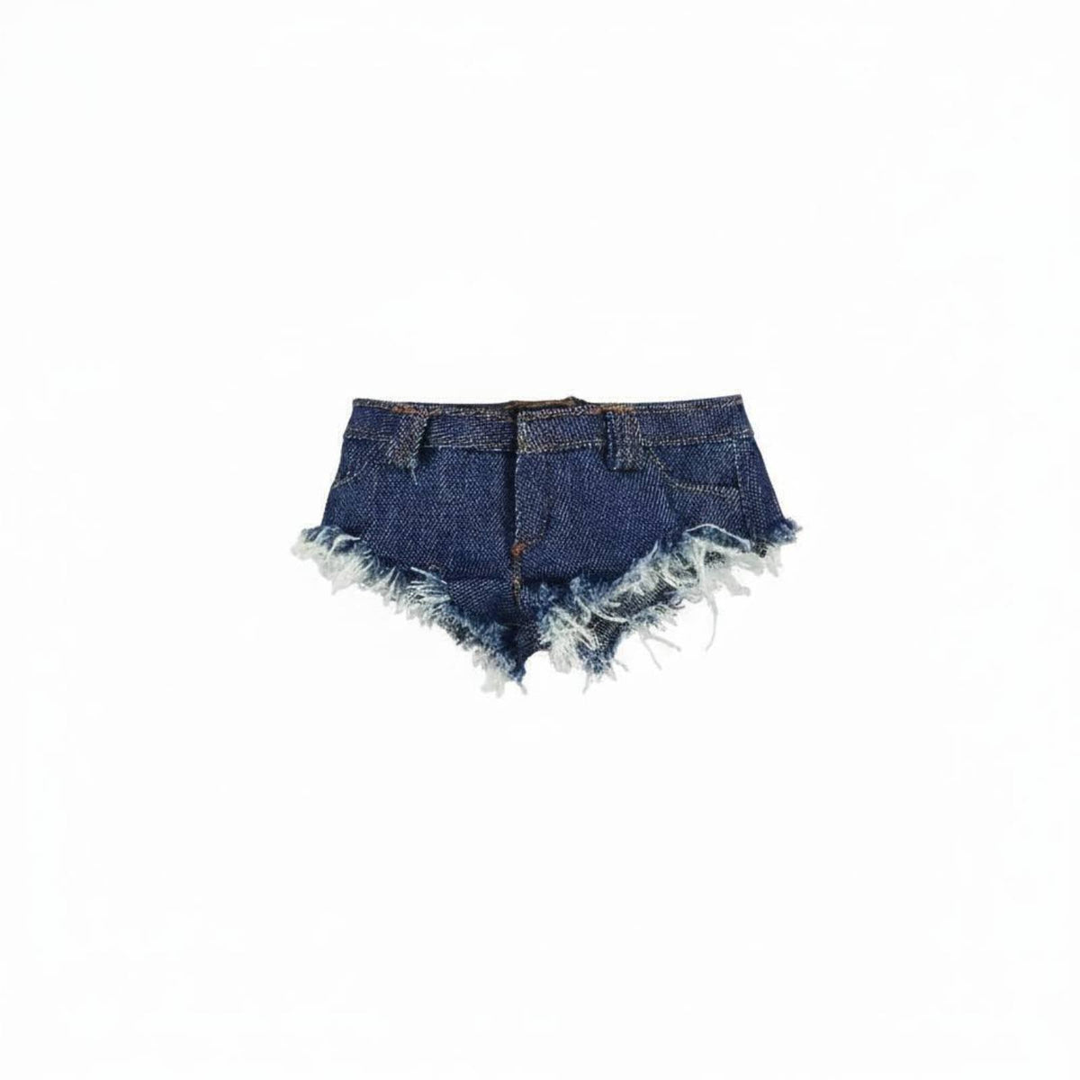 1/6 Scale Material Shorts Distressed Hem Mini Material Shorts Handmade