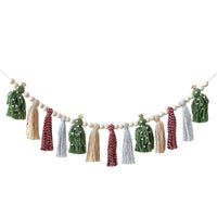Tassel Garland Festive Banner with Wood Beads Wooden for Photo Backdrop, Nursery