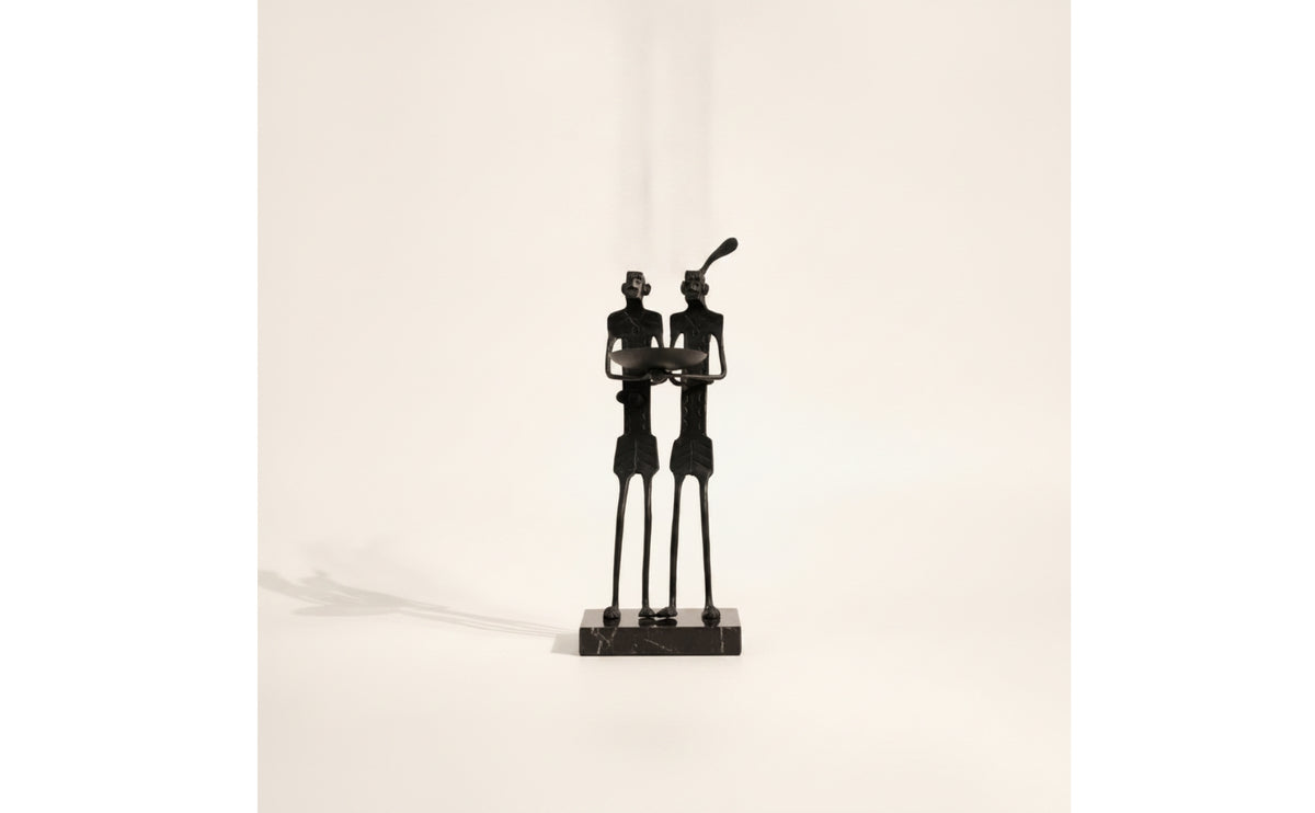 Double Candle Holder Modern Sculptural Candle Holder Minimalist for Art Lovers