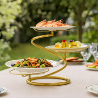 Tiered Serving Stand Multi-Level Spiral Serving Stand Tabletop Space-Saving for Hosts, Parties, Buffets