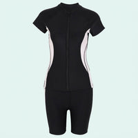 Swimsuits for Women with Padded Bra and Short Sleeves for Water Sports, 2 Piece for Girls with Modest Briefs