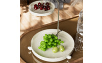 Glossy Finish 2-Tier Tray Rack Raised Edges Bird-Shaped Rack Round Trays Tabletop Organizer Curved Metal for Display