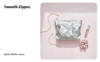 Korean Design Clutch Pouch Portable Quilted Cosmetic Case Lightweight for Women