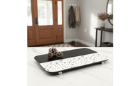 Wood Leather Tray Nordic Style Wooden Rectangle Tray Mixed Material Home Decor for Entryway
