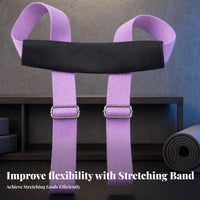 Padded Stretching Strap Woven Textile Stretching Strap with Loops Metal Buckles Fitness Equipment Long