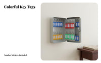 Large Capacity Lockable Key Cabinet Numbered Hooks Wall-Mounted Key Safe Combination Lock Option Security Container Secure Construction for Property Managers, Beigeice Administrators, Business Owners, Property Estate Agency, Car Dealership, Garage