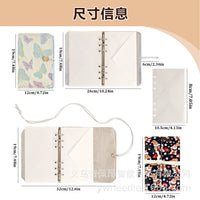 Vintage A6 Fabric Notebook Organizer with 20 Pages and Envelope Pockets