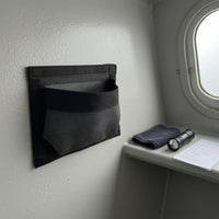 Mountable Self-Adhesive Mesh Pouch Black Boat Mesh Bag Rectangular Boat Storage Bag Easy to Install for Onboard