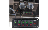5-Gang Rocker Switch Panel 12V-24V 5 Gang Switch Panel LED for Boats