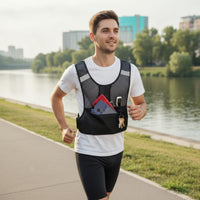 Running Vest Bag Reflective Front Chest Pack Hands Sports Vest with Pocket for Long-Distance Running Training
