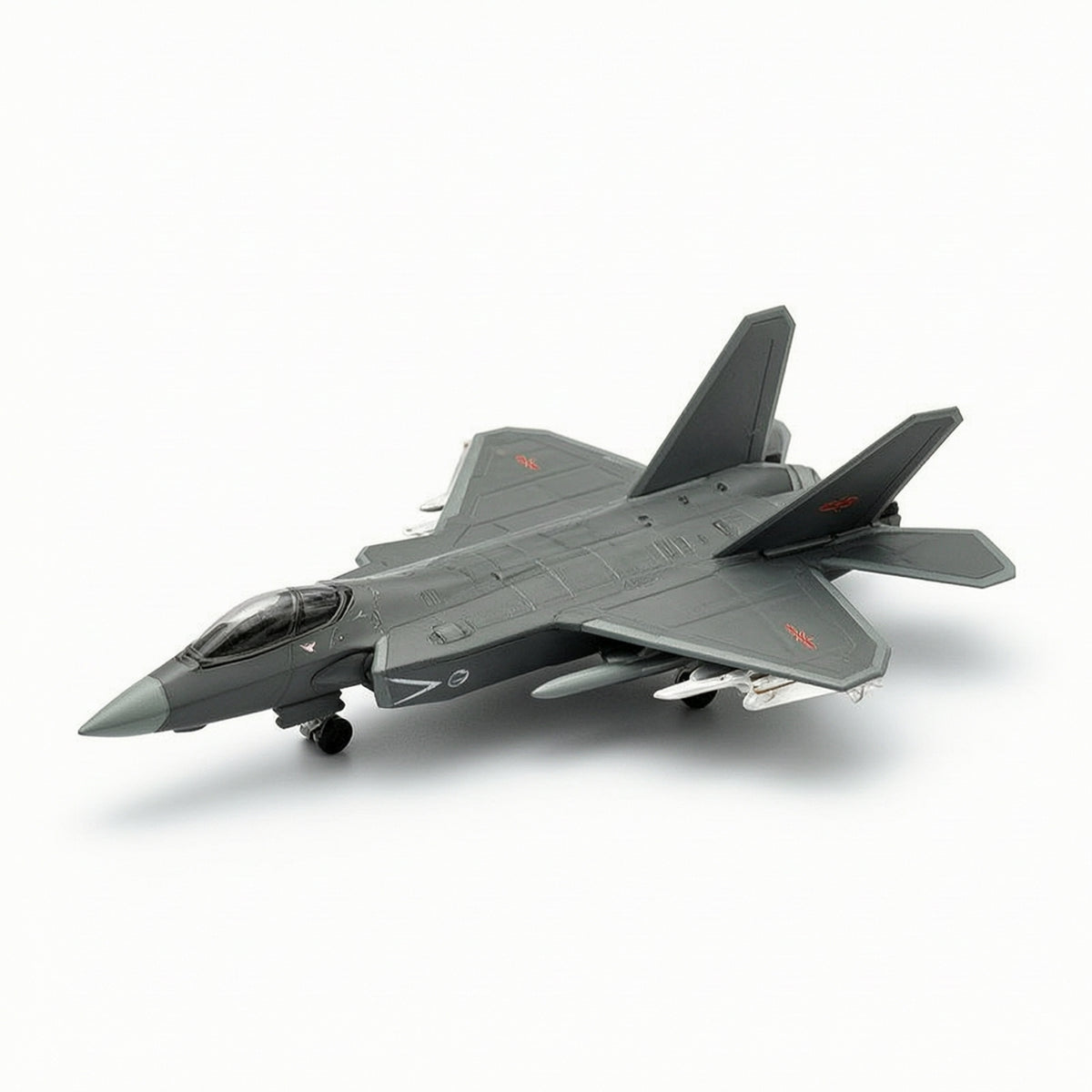 Fighter Jet Model Desktop Aircraft Model with Landing Gear Gray Plane for Office