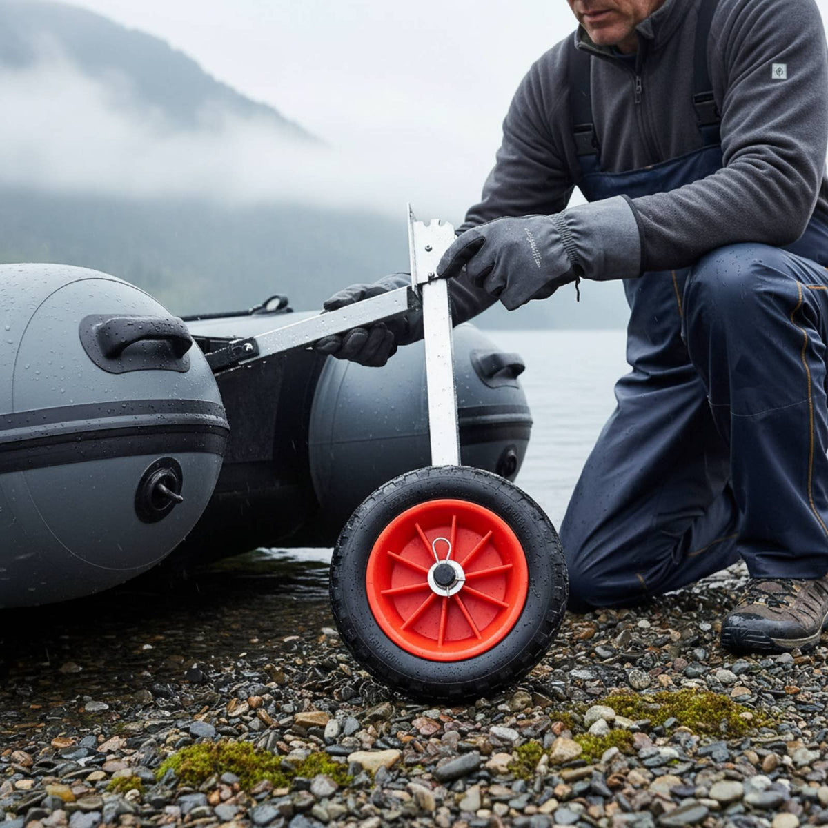 Boat Trailer Wheel Variable Angle Launching Wheels for Inflatable Boats