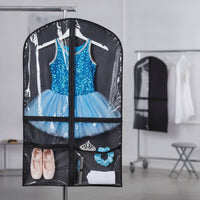 Hanging Garment Bag with Pockets Non-Woven Hanging Garment Bag Dress Cover with Clear Window Space-Saving Organizer Foldable