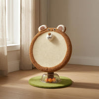 Round Cat Scratching Board Circular Base Round Cat Scratcher 2-in-1 Design Activity Center Scratcher