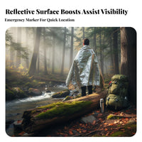 Emergency Thermal Poncho Retains Body Heat Emergency Thermal Raincoat Lightweight & Compact Waterproof Survival Blanket for Campers, Camping, Hiking