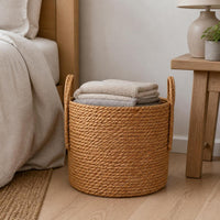 Handwoven Bamboo Wicker Storage Basket Nordic Style Flower Basket Large Capacity Floor Decor