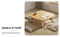 Space-Saving Tatami Table Multi-Functional Small Foldable Dining Table Stable and Sturdy Japanese Aesthetic Floor Desk Wide Tabletop for Students, Apartment Dwellers, Minimalists, Dorm Room, Bedroom, Office