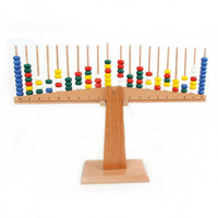 Early Education Kids Arithmetic Balance Game Hand-Eye Coordination Wooden Balance Scale Set Polished and Burr-Clear Montessori Weighing Toy for Toddlers, Kindergarten, Preschool