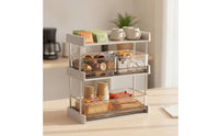Tea Storage Container with Drawer Transparent 3 Layer Storage Rack Compact Desktop Rack with Drawers for Office Breakroom