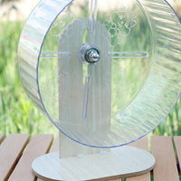 Silent Hamster Wheel and Night Guardian Wheel, 24cm Exercise Spinner with Density Board Bracket, Anti-Slip Surface for Dwarf Hamsters