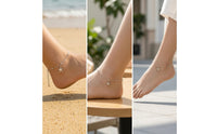 Adjustable Anklet with Sea Star Pendant Minimalist Silver Anklet Delicate Ankle Bracelet Lightweight for Vacation