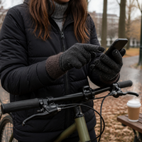 Winter Touchscreen Knitted Gloves with Plush Lining for Outdoor Cycling and Warmth