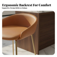 Minimalist Design Upholstered High Stool With Backrest Bar Chair Back Support Indoor Seating Comfortable for Homeowners, Interior Designers, Restaurant Owners, Counter, Kitchen, Cafe, Dining Room